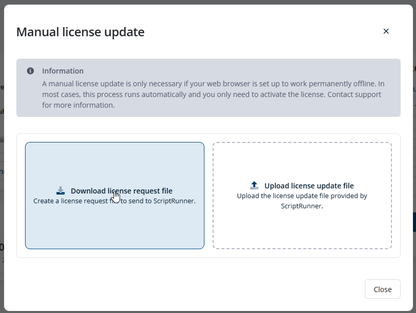 Example Update Licens Articles