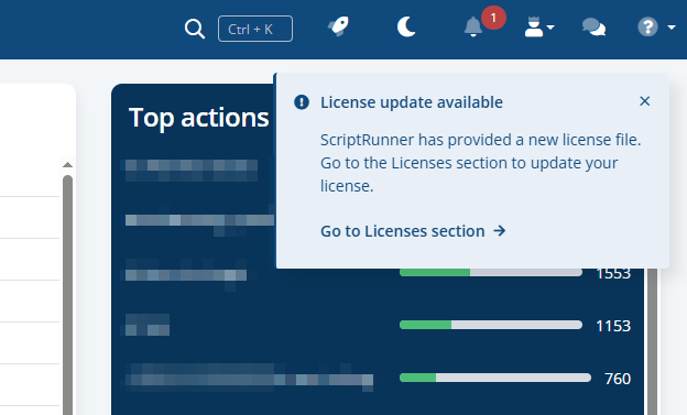 Example Update Licens Articles